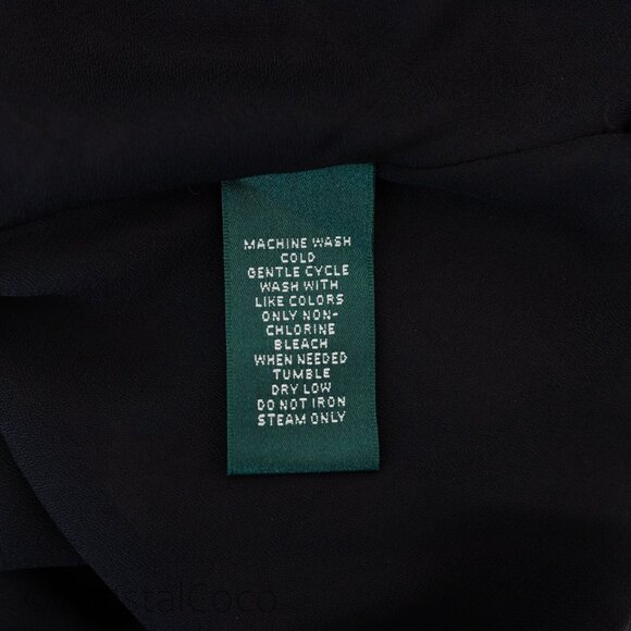 Ralph Lauren Georgette Black Floral Skirt 6 Midi Hanky Ruffled Fairy Festival - Picture 4 of 8